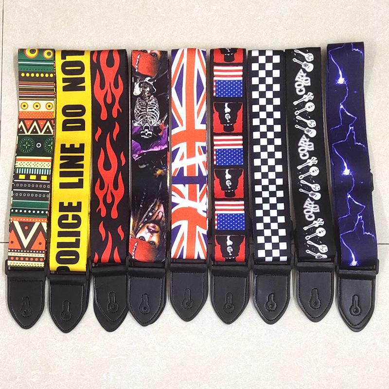 Ethnic-Style Widened Polyester Guitar Straps for Electric Guitars