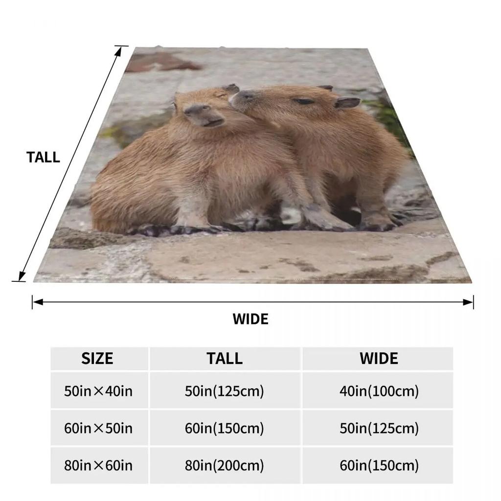 Capybara Lover Blanket Fleece All Season Kawaii Animal Breathable Warm Throw Blankets for Bedding Bedroom Quilt