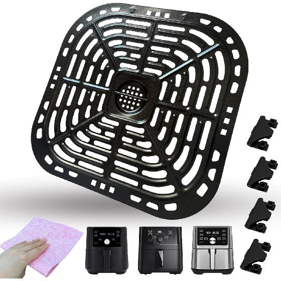 Air Fryer Crisper Plate Tray for Instants Pot Vortex Plus 6QT XL Air Fryers, Upgraded Nonstick Grill Pan Plate Grate Rack Grid Shelf for Instants 6QT