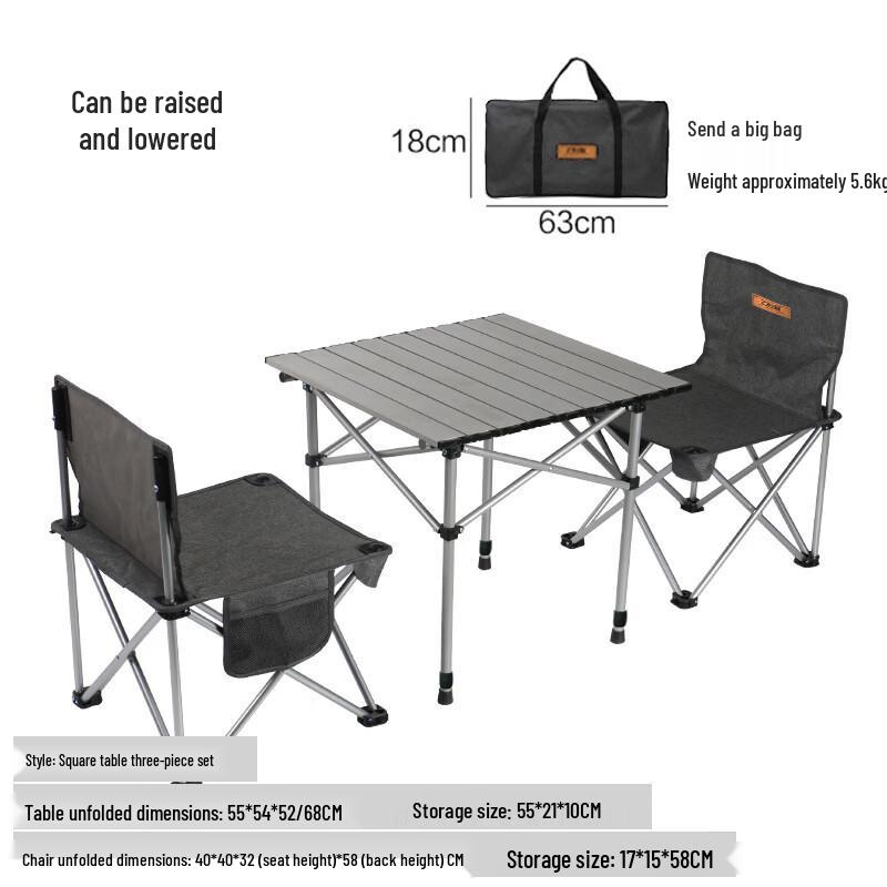 Upgraded Portable Aluminum Alloy Picnic Table & Chair Set