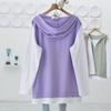 Plus Size Women Hooded Sweatshirts Spring Autumn Long Sleeve Fake Two Piece Tops Casual Loose Hoodie Oversized Pullover
