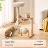 Jingzhou Solid Wood Cat Tree with Integrated Cat Condo and Scratching Post