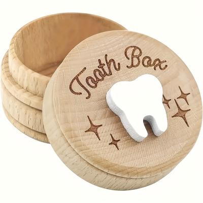 1 Stück Zahnfee-Holzkästchen - Unfertiges Holz-Erinnerungsstück für Milchzähne, Haare & Erinnerungen, Heimdekoration & Geburtstagsgeschenk