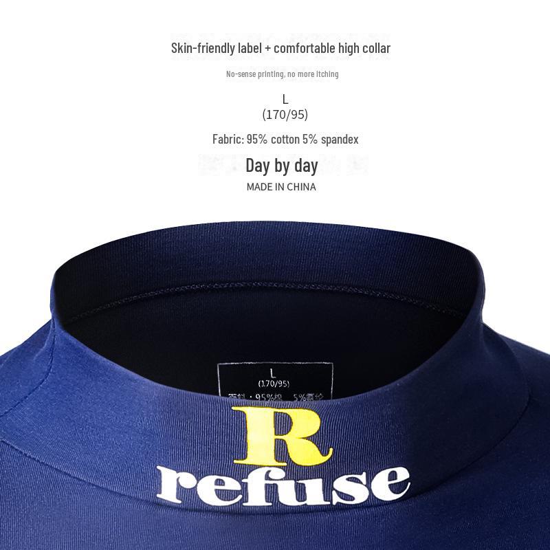 Men's High Collar Cotton Light Top - Comfortable, Breathable, Close-fitting Autumn Undershirt