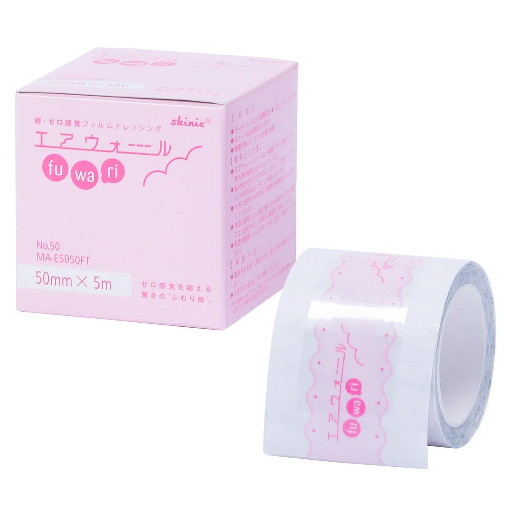Skinix Air Wall Fuwari 50mm x 5m Sensitivity Waterproof Film Transparent Film Secures and Apply Over Waterproof 1 Roll Ultra-Zero Roll, Dressing,