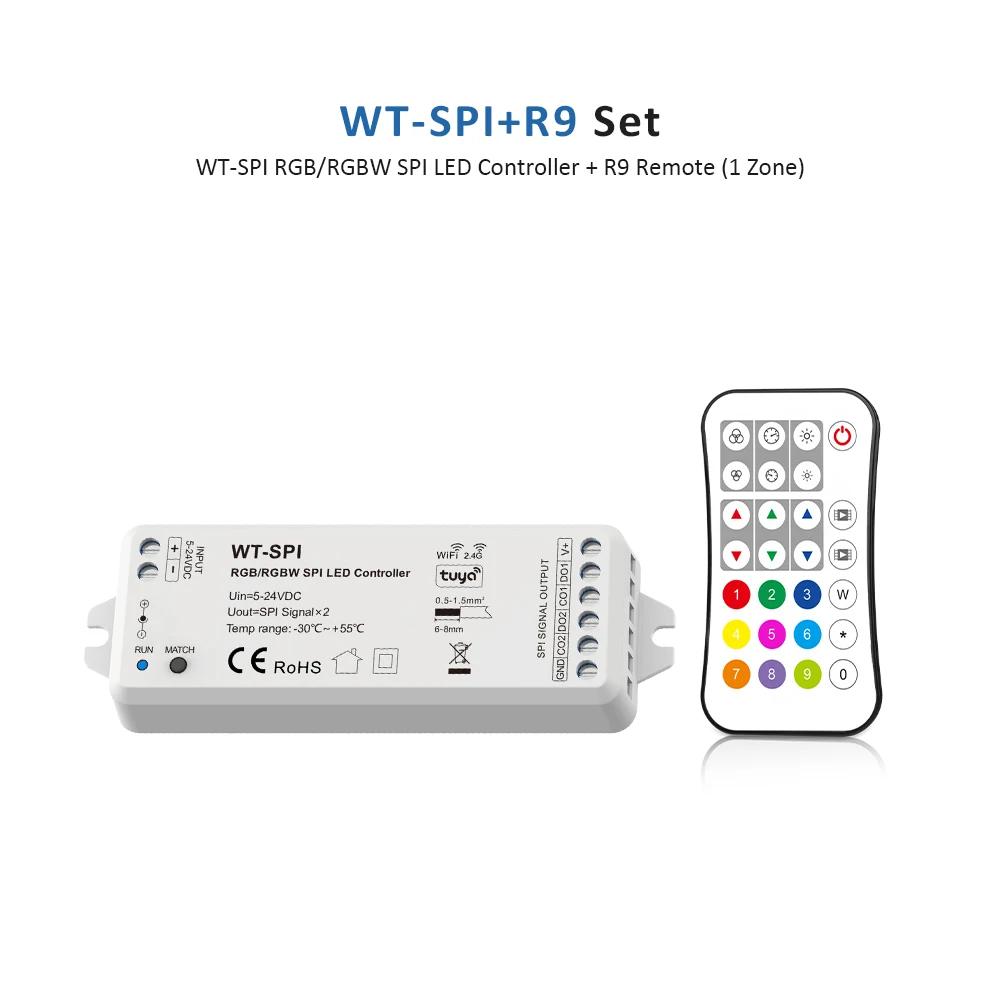 5-24V WT-SPI RGB RGBW LED Controller Tuya Smart Addressable WS2811 WS2812 SK6812 WS2814 Strip Light Controler Remote Control