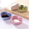 4Pcs Heart Shape Sauce Dishes Wheat Straw Condiment Bowls Mini Plates for Sauce Dipping Jam Sushi Paste Condiment Dish