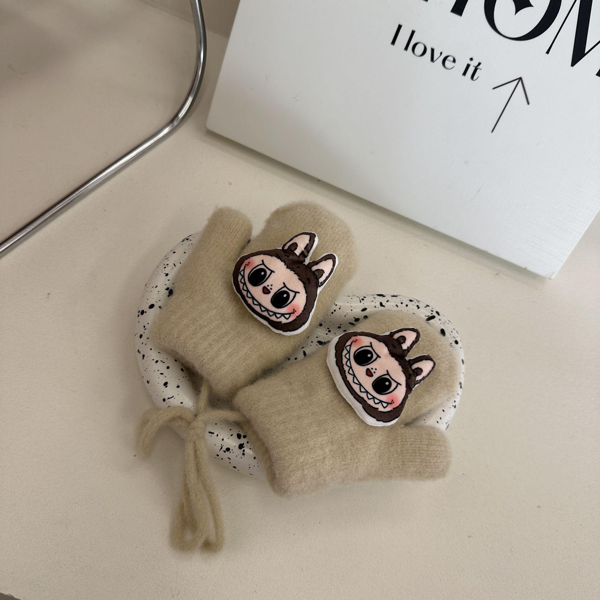 

Милые и теплые детские перчатки для осени и зимы: Перчатки с одним пальцем и горловиной для мальчиков и девочек for aged 2-6