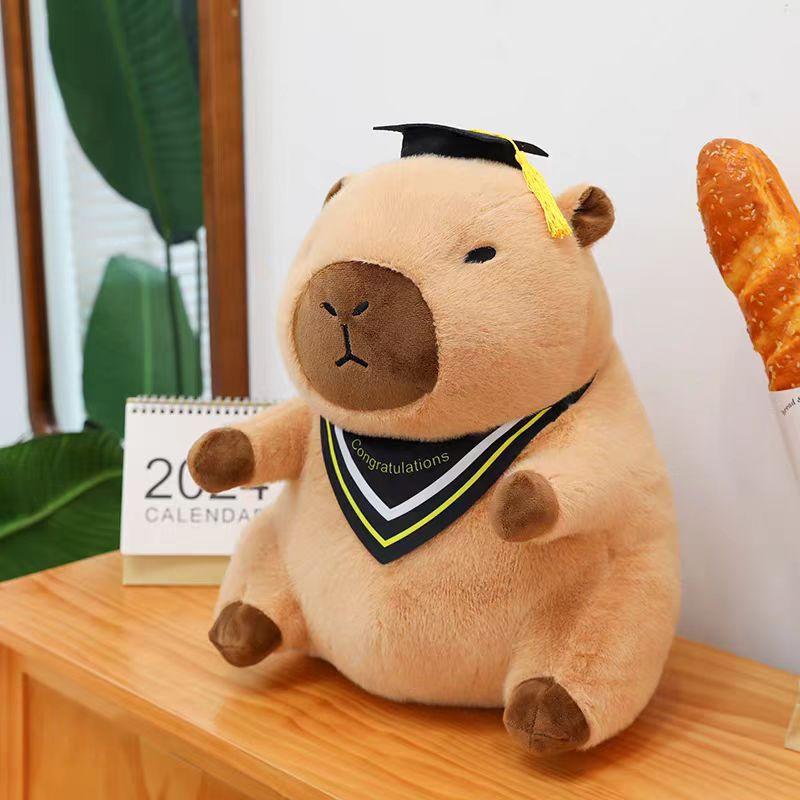 

Internet celebrity graduation doctorate capybara plush toy doll graduation ceremony doll Dr. Baba Kapibara 30cm