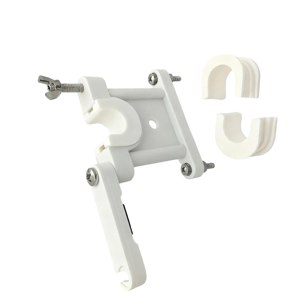 Marine Hardware Antenna Base Nylon Adjustable Bracket for Antenna Poles with Cable Clip for Yacht and Boat Installations