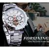 Forsining Pánská móda pro volný čas Multifunkční automatické mechanické hodinky Tourbillon S1170-6-A