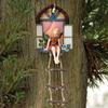 1 Pcs Home Garden Decor Fairy House Tree Hanging Sculpture Window Ladder Resin Statue Figurine Outdoor Ornament Yard Art Decor