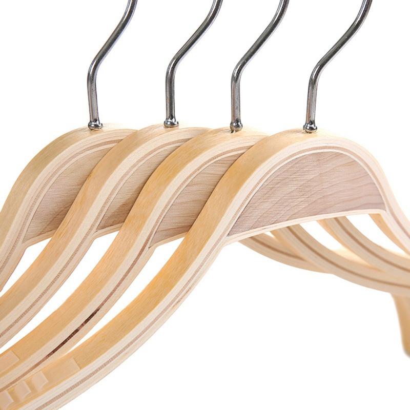 1PC Smooth Solid Wood Hanger Non-slip No Trace Hanger For Adult Children Wardrobe Storage