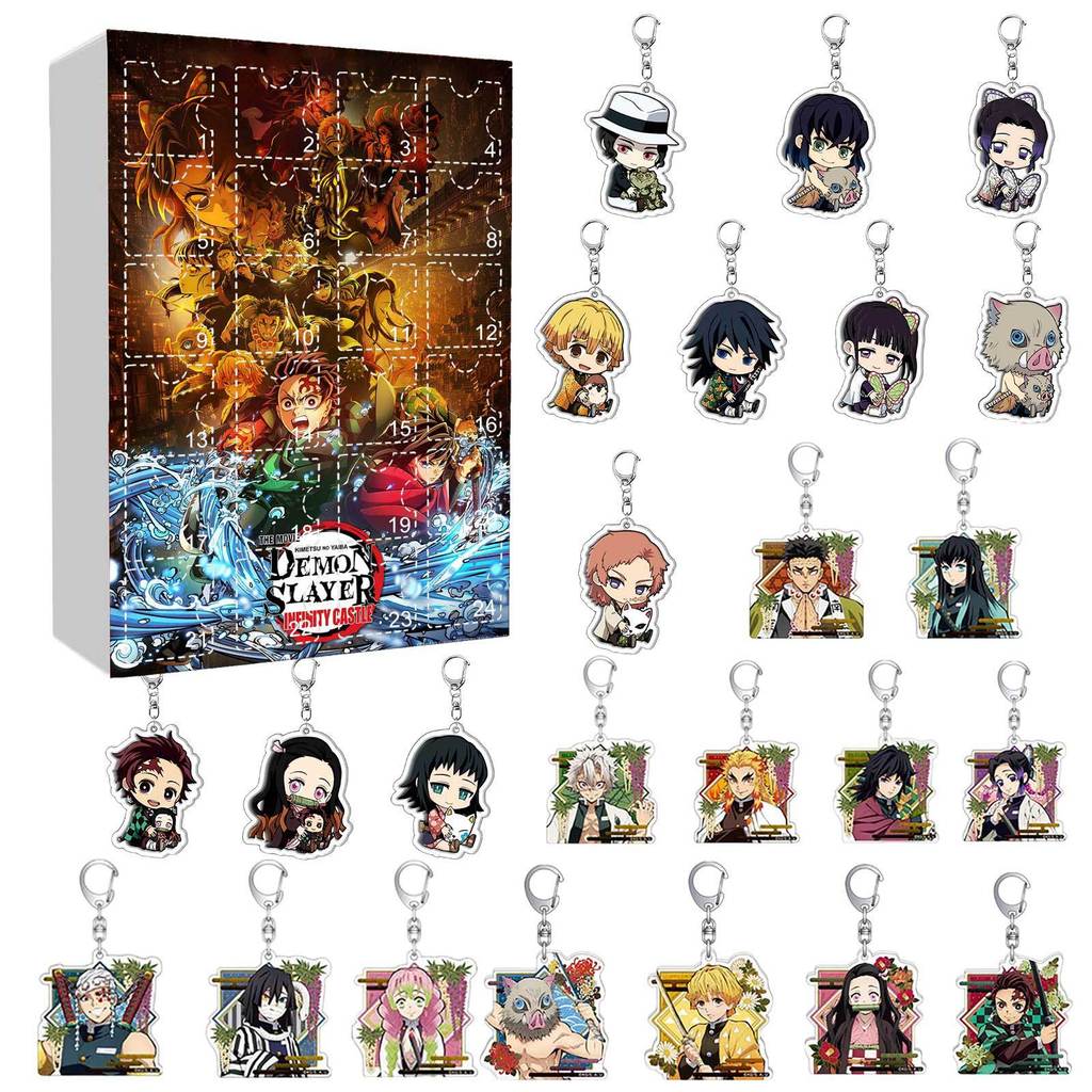 Demon Slayer Christmas Keychain Toy Gift With Acrylic Characters Accessories
