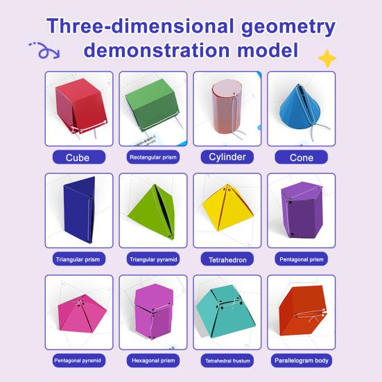 Pull String 3D Geometry Learning Book Early Education DIY Paper Folding Rope Geometry Model with