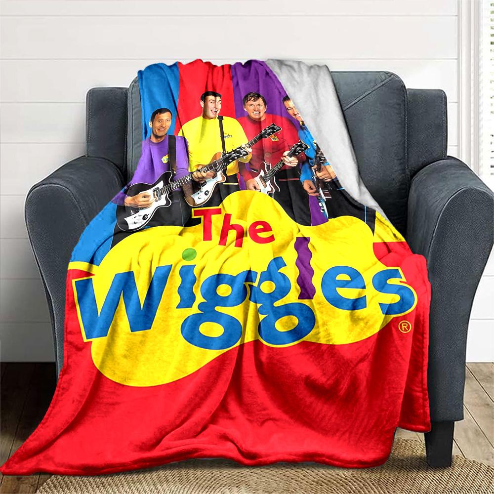 Wiggles Band Flannel Blanket Super Soft Warm Cozy Blanket for Sofa Bed Office Travel All‑Season Home Decor Gift