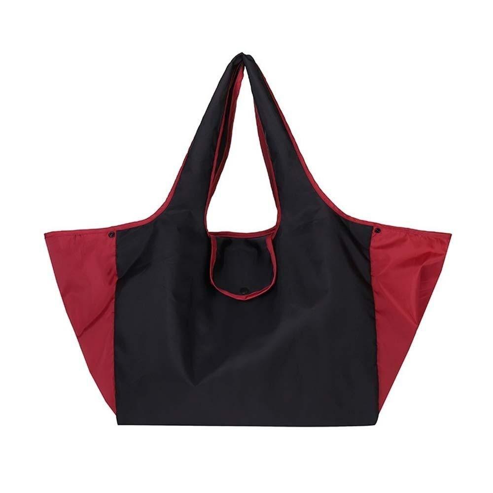 Large Capacity Foldable Shopping Pouch Portable Contrast Color Shoulder Bag  Travel