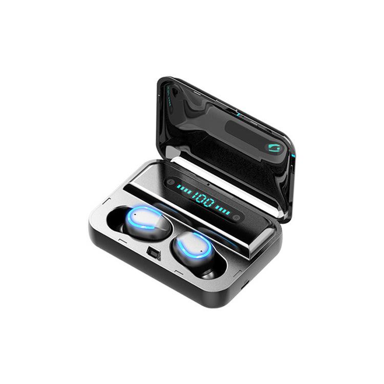 New F9 Bluetooth 5.0 Dual Earbuds with TWS, Battery Display, and Charging Case