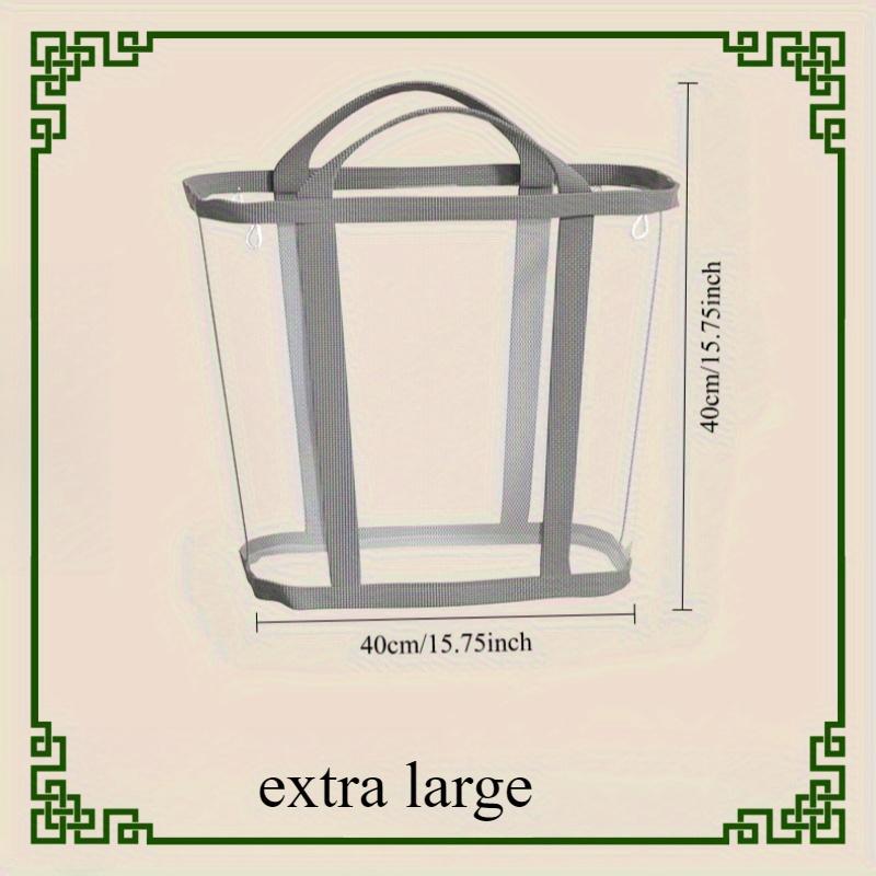 1pc Foldable Breathable Mesh Laundry Basket with Reinforced Handles, Collapsible Rectangular Storage Bin for Bathroom, Wardrobe, Dorm, Travel