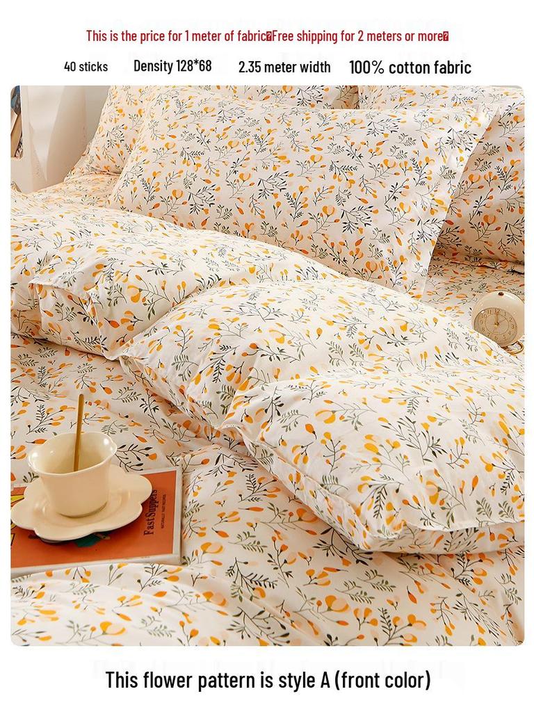 Pure Cotton Twill Fabric for Bed Sheets & Duvet Covers - 2.35m Wide, Summer Clearance Sale