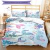 3pcs Custom Name Mermaid Bedding Set Duvet Cover Closure Includes 1 Duvet Cover & 2 Pillowcases, Soft and Comfortable for All Seasons.