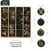 Flocked Christmas Tree Ornament Set: Colorful Hanging Balls in Gift Box