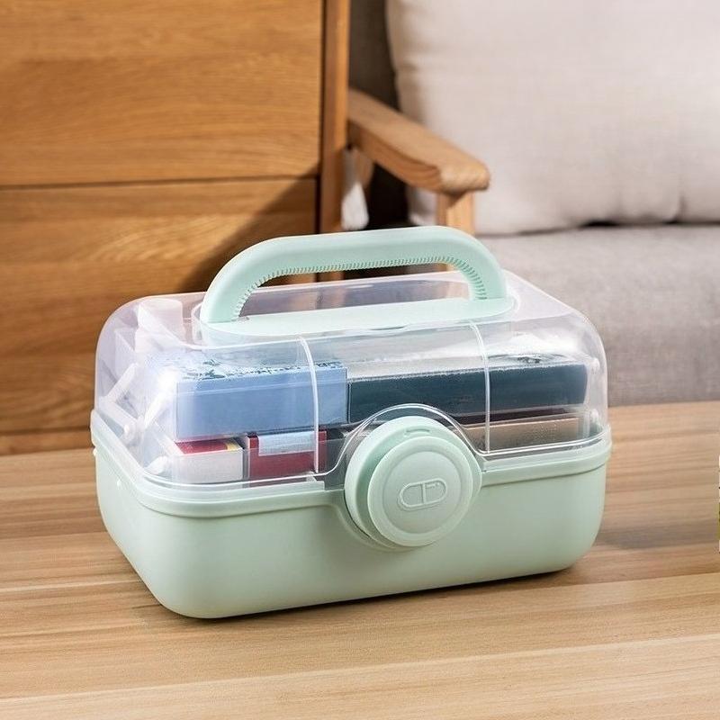 Large Capacity Multi-layer Medicine Storage Box, Household Medicine Storage Box, Portable First Aid Kit, Detachable Medicine Box зелёный