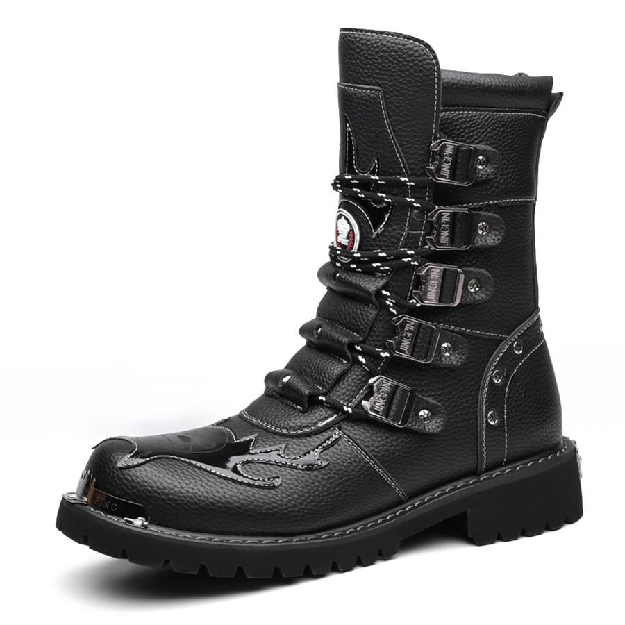 Martin boots men's high-top British style leather shoes tooling knight locomotive snow leather boots spring and autumn men's shoes