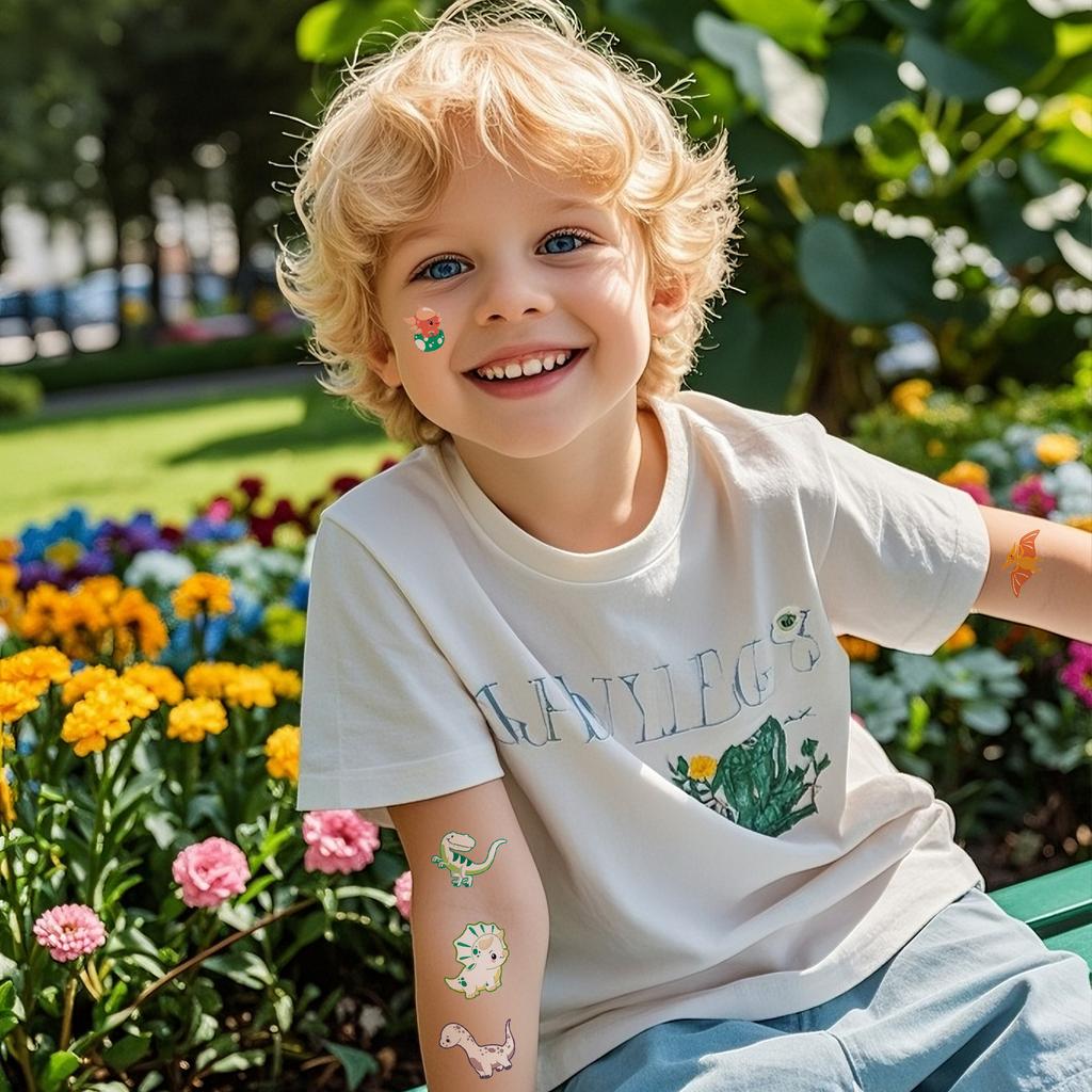 Cross Border Children's Cartoon Tattoo Stickers Space Dinosaur Boy Girl Cute Temporary Waterproof