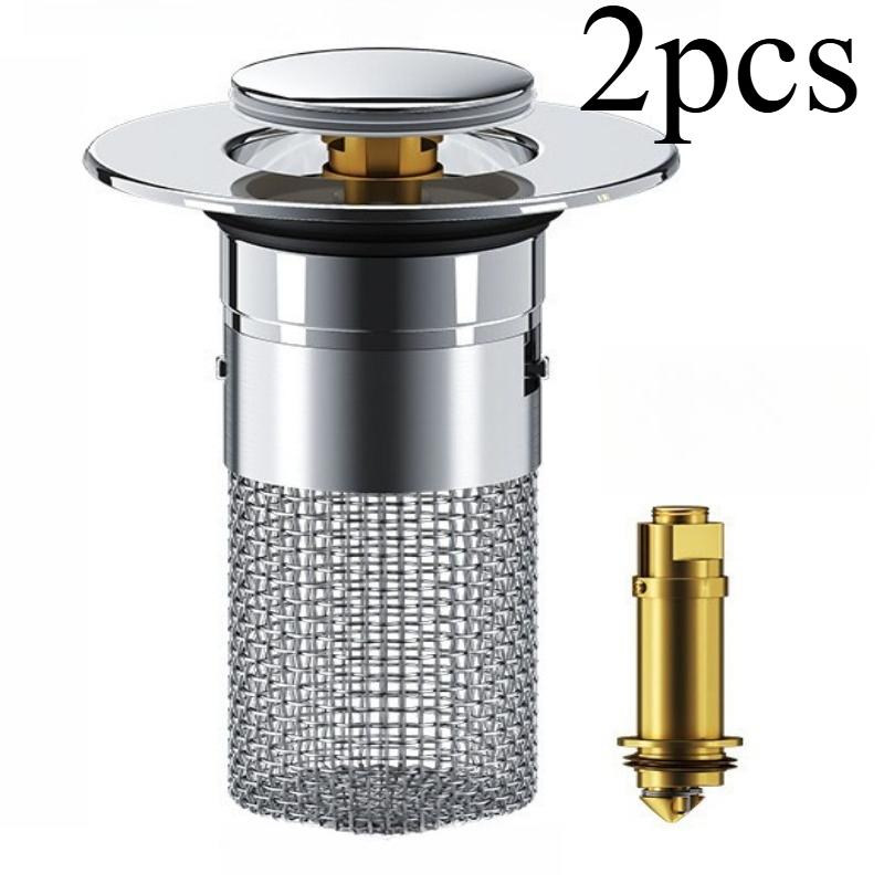 Stainless Steel Pop-Up Sink Drain Strainer - Removable Basket for Bathtub & Shower, Hair Catcher & Clog Preventer