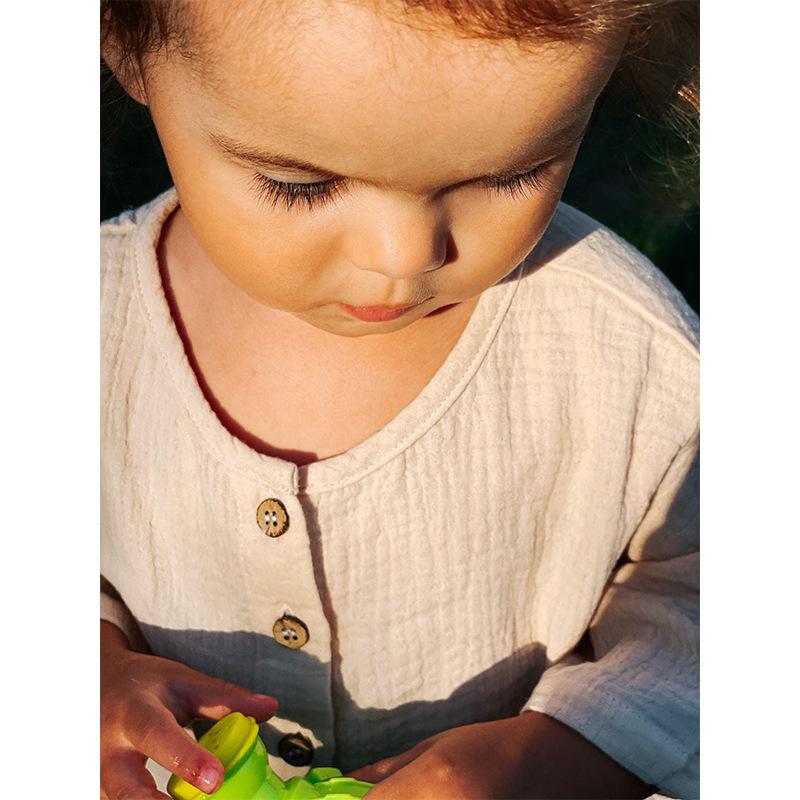 Danish-Style Kids' Summer Pajamas: Cotton Short-Sleeve Shirt & Shorts Set