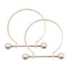 1Pair Metal Bag Handle Replacement For DIY Shoulder Bags Making Handbag Fashion Imitate Pearl Metal Circle Handle Bag Accessory