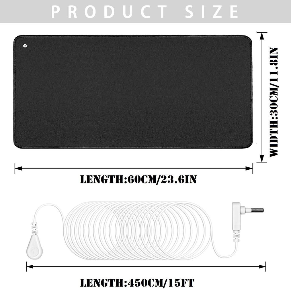 Grounding Mat Foot Pad Grounded Mats 11.8x23.6 Inch Grounding Therapy Mat for Desk Laptop with Cord