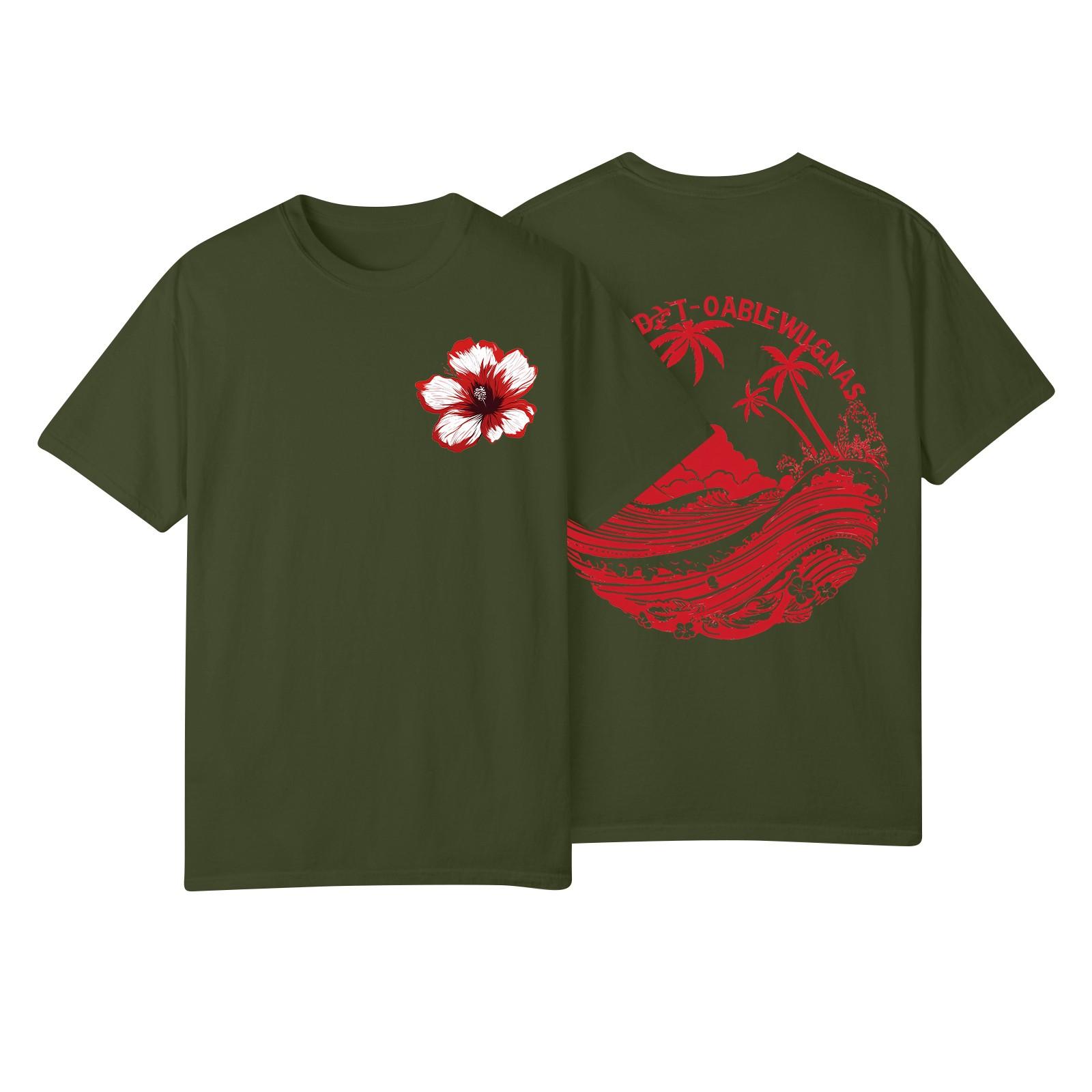 Women s Fashion Printed Casual Pleated Round Short Sleeve T-Shirt Top S