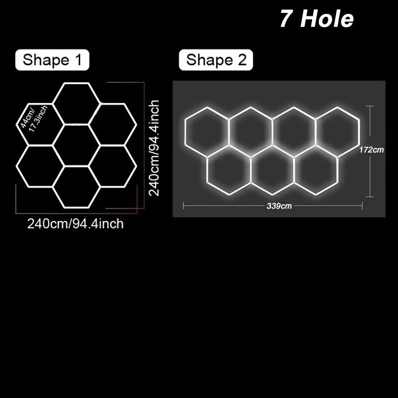 LED Hexagon Garage Lights Honeycomb Led Tube Lighting 85V-265V Car Detailing Ceiling Shop Light for Gym Car Care Wash Room