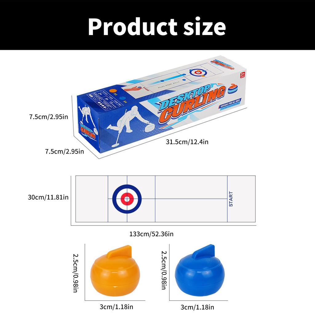 Tabletop Board Game Portable Curling Ball Game Family Funny Indoor Sports Game for Kid Adult Family School Travel