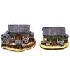 Village Resin House Miniature With Moss For Diy Landscape Art And Gifts Festive