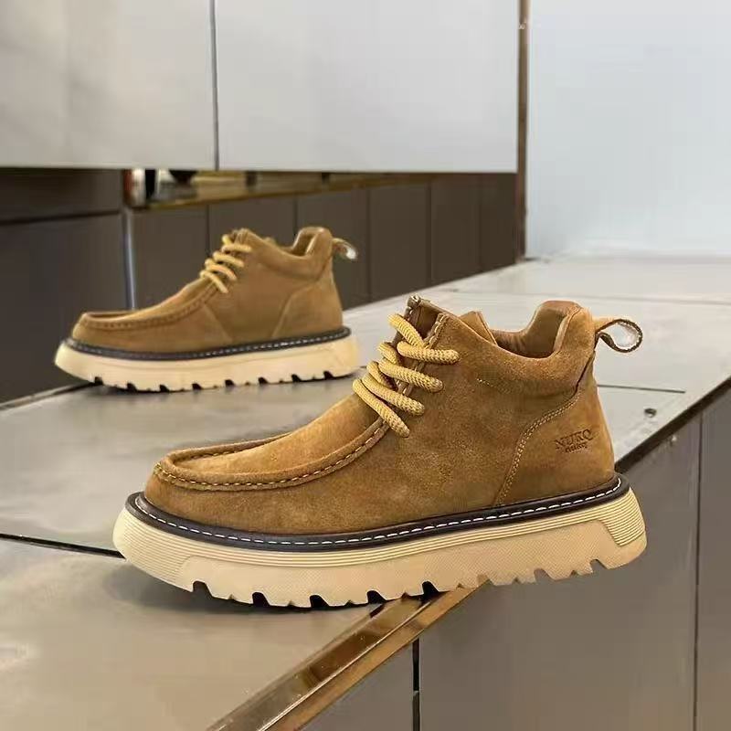 Fashion Men Casual Shoes Platform Non-slip Walking Sneakers Lightweight Walking Shoes Breathable Chelsea Boots Men Snow Boots