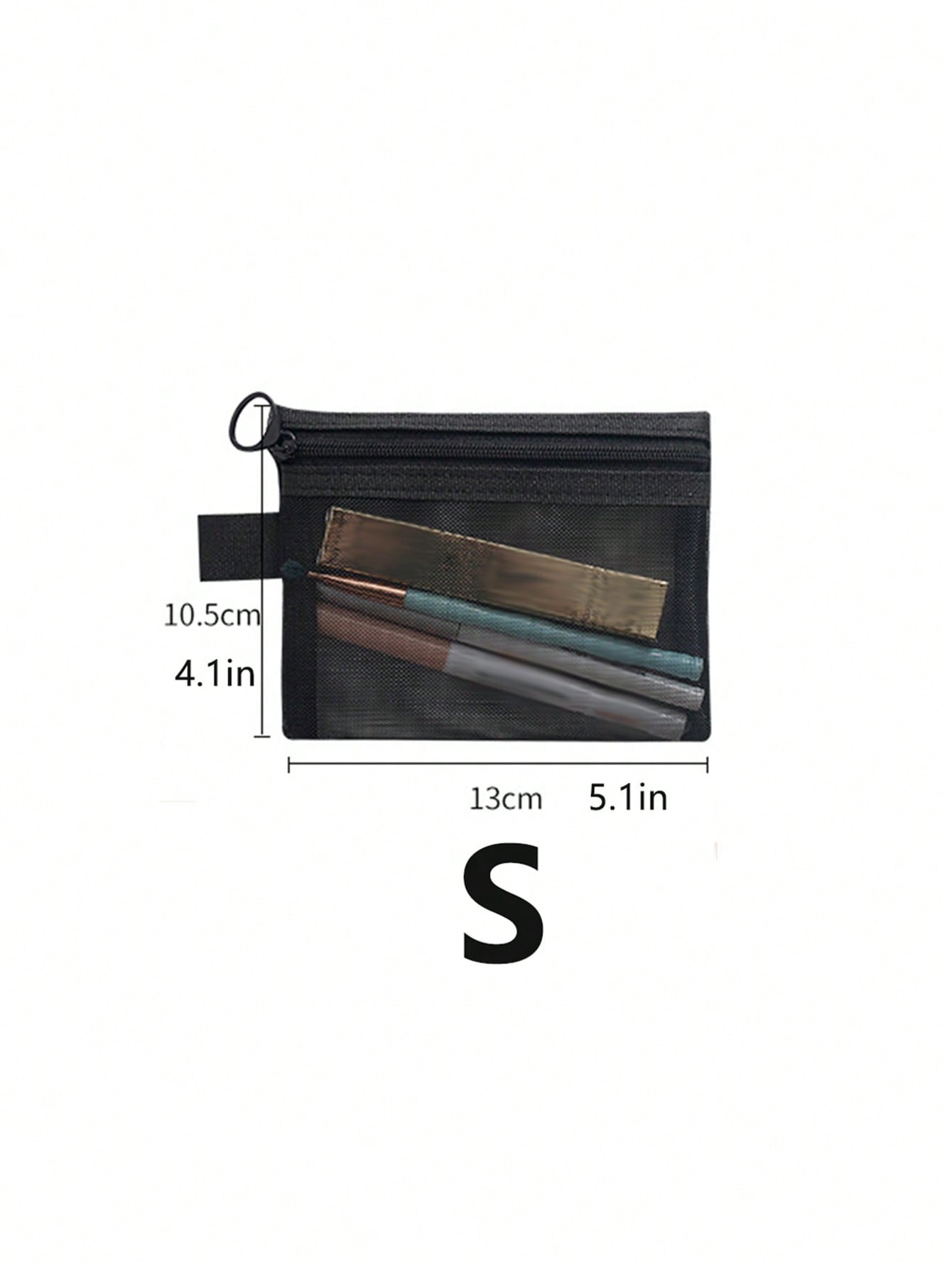 

1pc Large Capacity Mesh Transparent Storage Bag, Multifunctional Travel Portable Toiletries Bag, Skincare Products Lipstick Storage Makeup Bag S чёрный