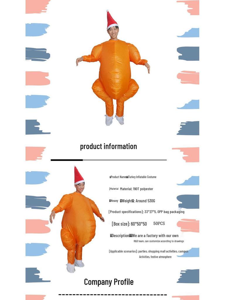 Thanksgiving Festival Cosplay Inflatable Turkey Costume for Parties and Performances