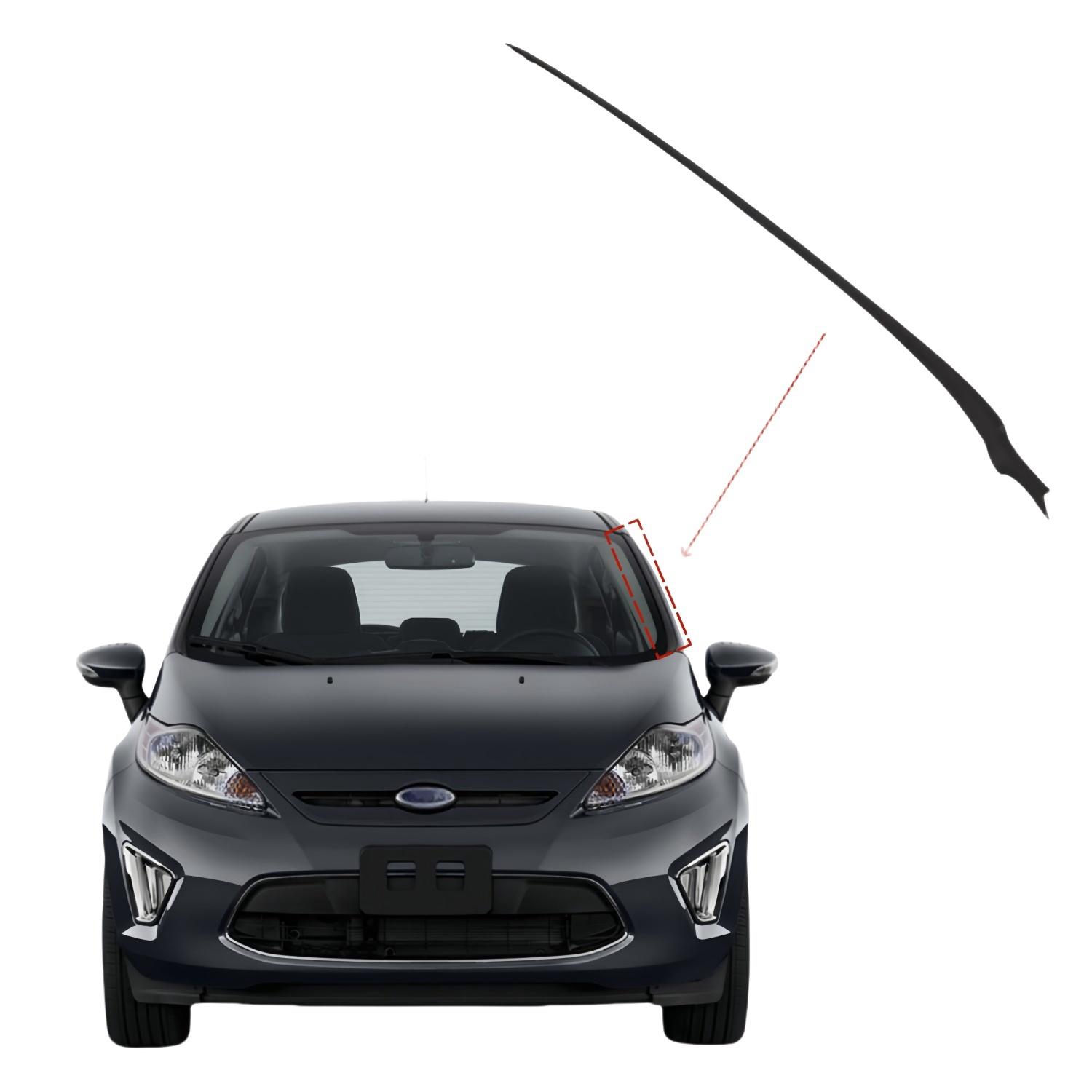 Windshield Windscreen Vertical Moulding Trim Left / Right For Ford Fiesta 2008 2009 2010 2011 2012 2013 2014 2015 2016 2017 Left Side
