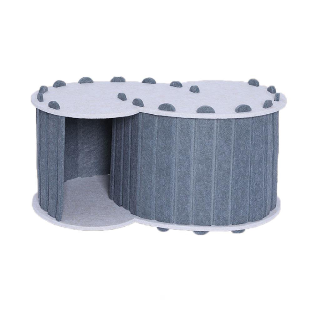 

Large Felt Cat Nest Tunnel Bed Semi Enclosed Pet Cat House Cat Hideaway Cave Four Seasons темно-сірий