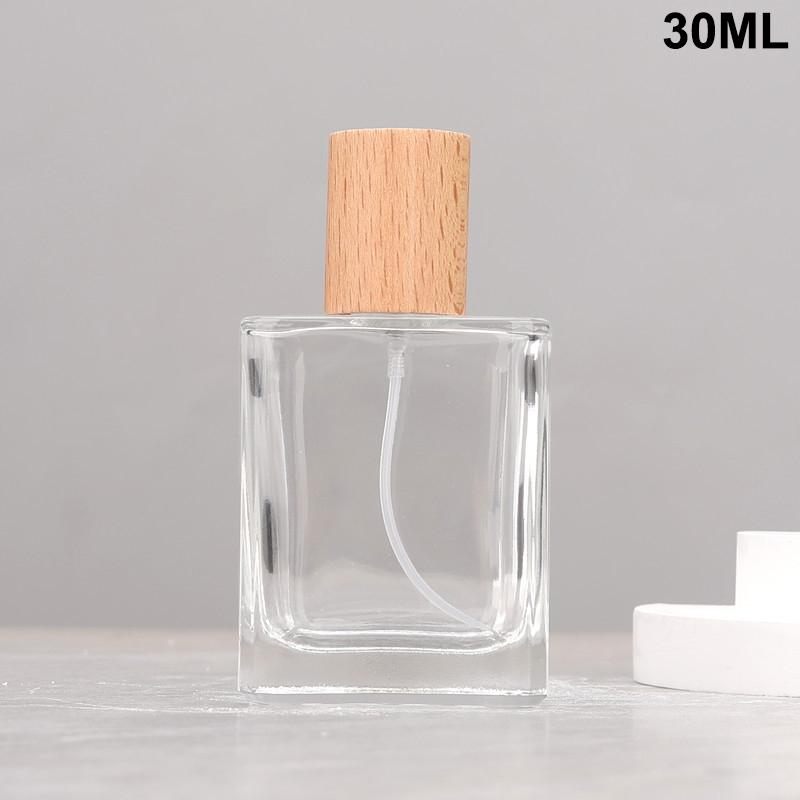 15/30/50Ml Square Glass Perfume Bottle Clear Spray Bottles Packaging Bottle Refillable Atomizer Travel Cosmetic Container