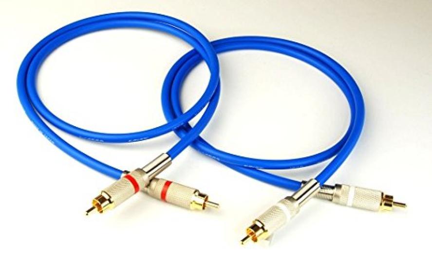 Canare Blue RCA Cable with Plug and White L4E6S-BLUE 1.5ft (46cm) [Red Pair]