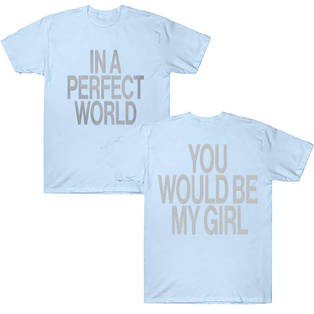 

The Kid LAROI Альбомний Мерч Футболки Perfect World Tee Бавовняна Футболка Унісекс Футболка З Круглим Вирізом З Коротким Рукавом Одяг Естетичні Футболки L