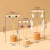 Wooden Bottom Three-piece Earrings Display Stand, Stud Earrings, Trinkets, Hangers, Earrings, Ear Jewelry Display Props, Shelves