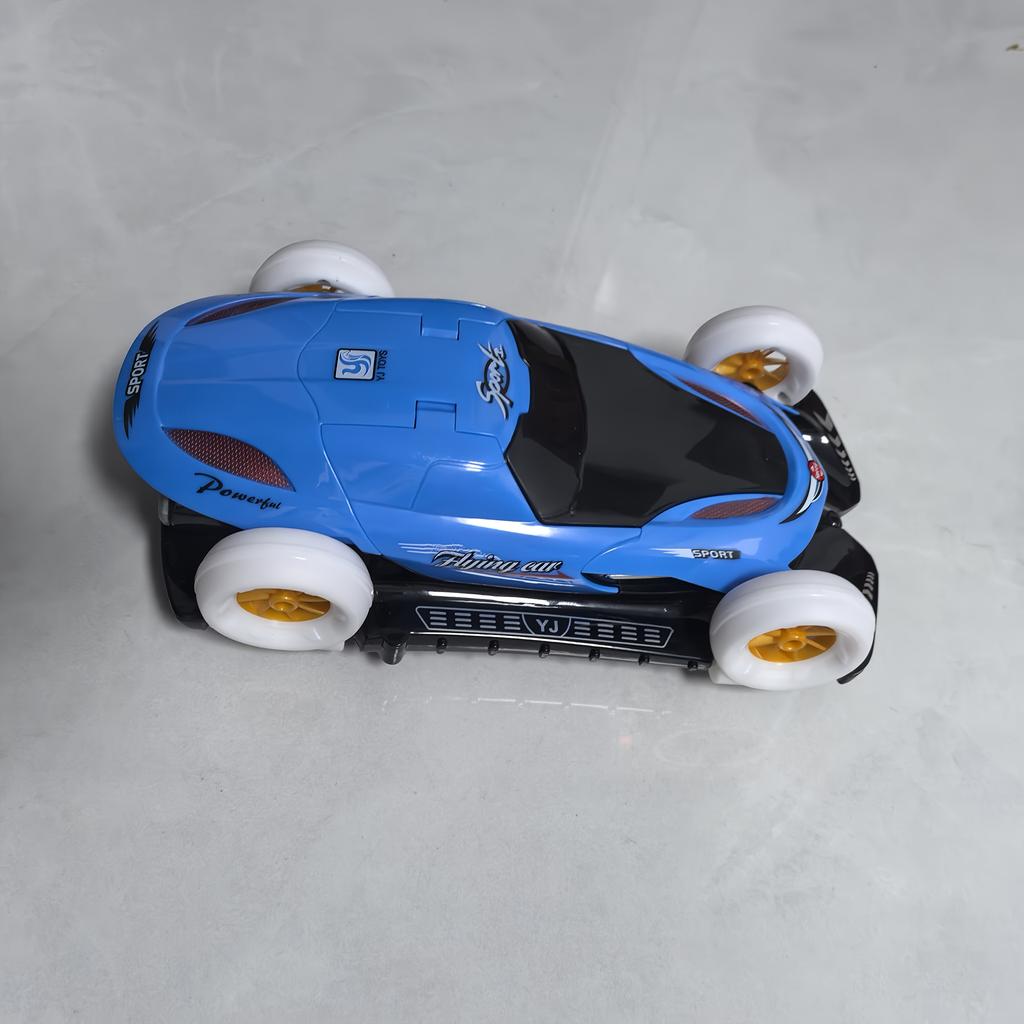360° Automatic Rotating Four Wheel Flying Car with Dynamic Music And Crane Style Doors, a Electric Toy Vehicle.