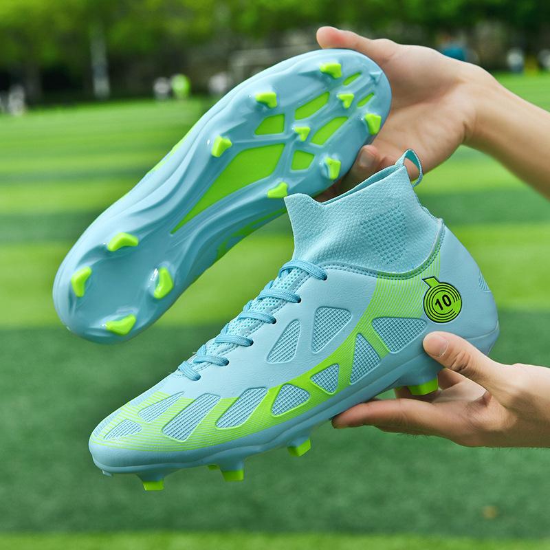 Cross-border Football Shoes High-top 2024 Autumn Long and Short Nail Sneakers Foreign Trade Large Size 46 Boys Adult Sports Shoes