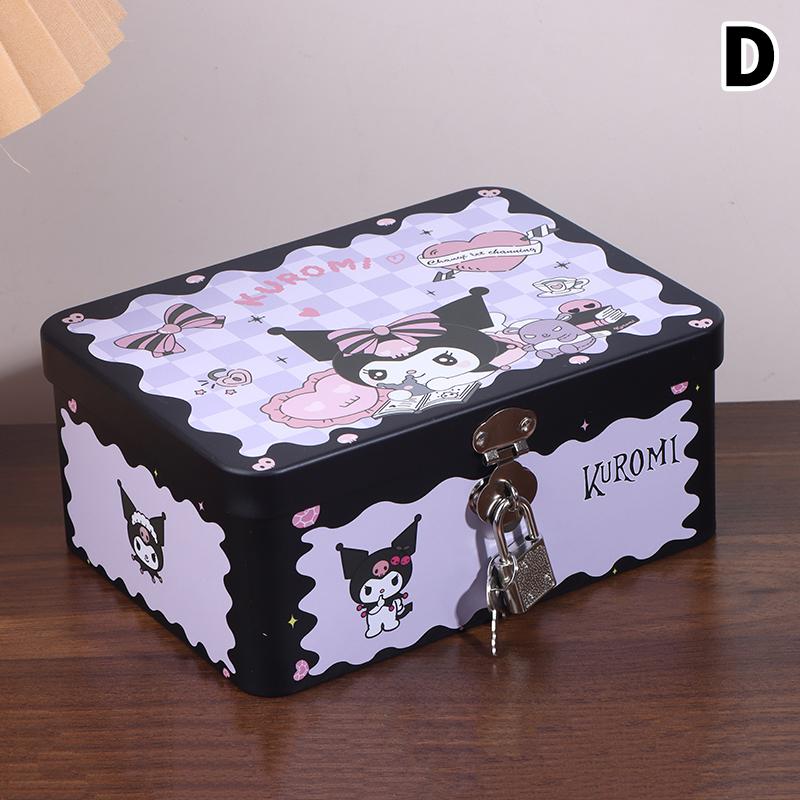 1Pc Lockable Storage Box Desktop Home Use Tinplate Can Money Box For Kids Waterproof Portable Secret Safe Box