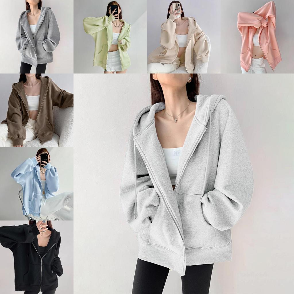 Womens Cozy Hoodie Cardigan With Pockets For Autumn Casual Wear